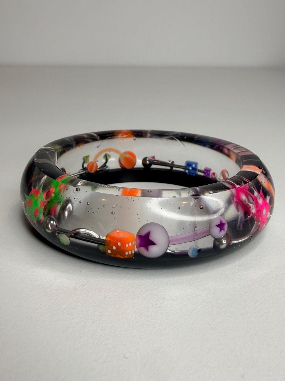 Black stripe piercing bangle